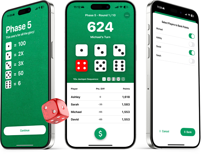 Cuatro dice game app screenshots